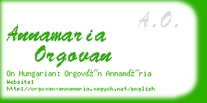 annamaria orgovan business card